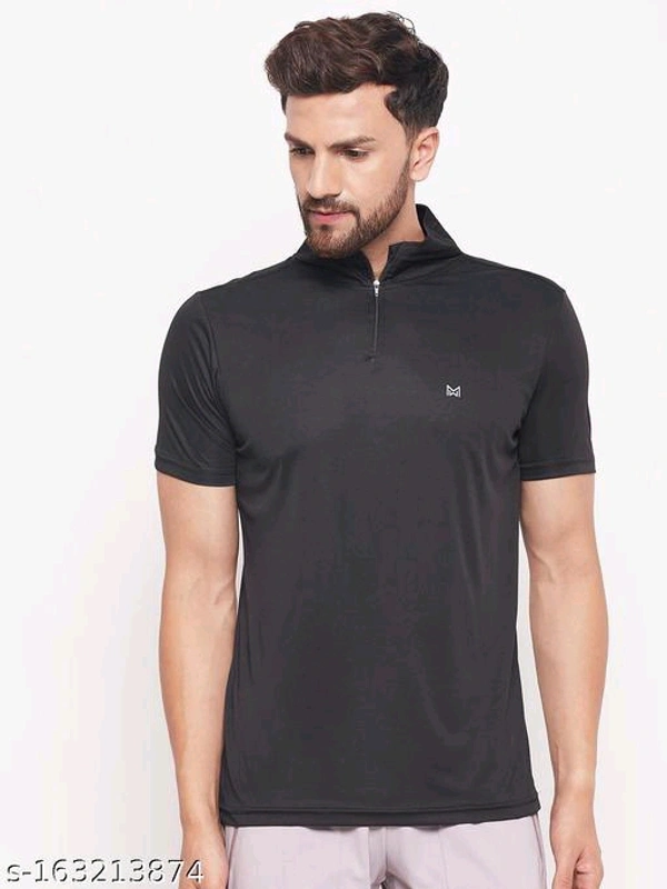 White Moon Men's Dry Fit Multipurpose Sports Black T-shirt PoloName: White Moon Men's Dry Fit Multipurpose Sports Black T-shirt PoloFabric: PolyesterPattern: Self-DesignSleeve Length: Short SleevesNet Quantity (N): 1White Moon Men's Dry Fit Sports T-shirt for gym look. It is Comfortable and gives you perfect look. The T-shirts are Breathable, Comfortable and Skin Friendly. Used for