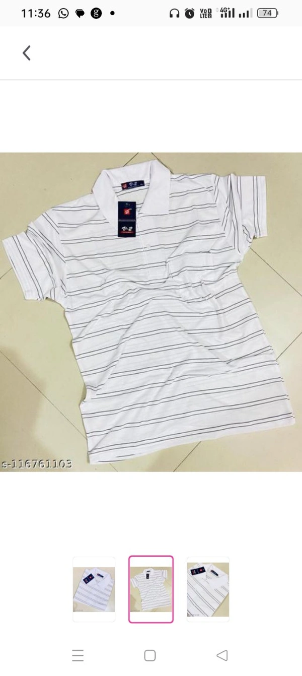 Men Half Sleeves Cotton Collar T-Shirt with Pocket (DbD white)Name: Men Half Sleeves Cotton Collar T-Shirt with Pocket (DbD white)Fabric: CottonSleeve Length: Short SleevesPattern: StripedNet Quantity (N): 1Sizes:M, L, XXL, XXXL, 4XL1Country of Origin: India