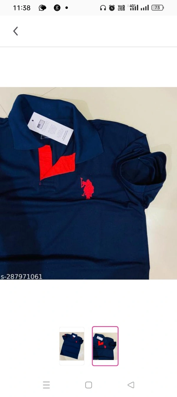 High Demand Men Navy Blue Solid Polo Collar Pure Cotton T-shirt ? without buttonName: Men Navy Blue Solid Polo Collar Pure Cotton T-shirt ? without buttonFabric: CottonSleeve Length: Short SleevesPattern: PrintedNet Quantity (N): 1Sizes:LMen Navy Blue Solid Polo Collar Pure Cotton T-shirt ? without buttonCountry of Origin: India