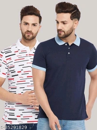 The Million Club Men's Pack of 2 Blue Half Sleeves Solid Polo NeckT-shirtName: The Million Club Men's Pack of 2 Blue Half Sleeves Solid Polo NeckT-shirtFabric: Cotton BlendSleeve Length: Short SleevesPattern: SolidNet Quantity (N): 2Sizes:M (Chest Size: 40 in, Length Size: 27 in) L (Chest Size: 42 in, Length Size: 27.5 in) XL (Chest Size: 44 in, Length Size: 28 in) XXL (Chest Size: