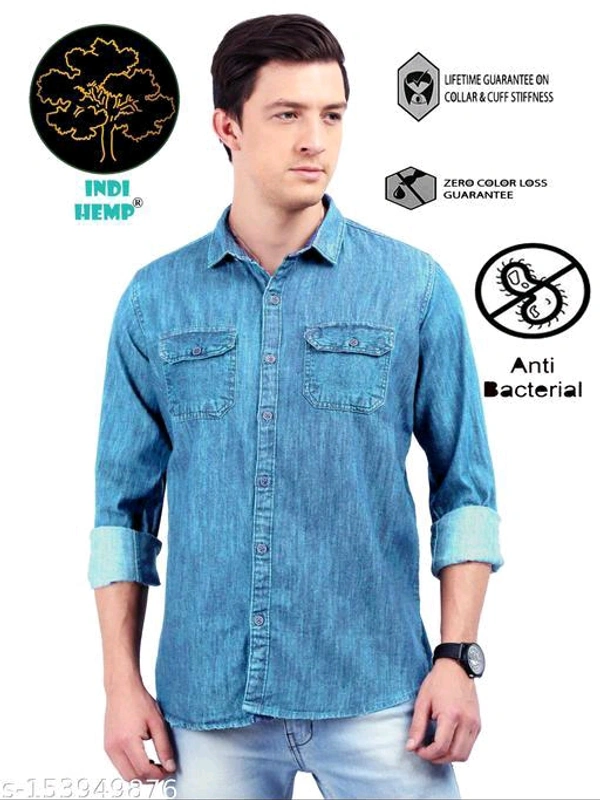 Denim Shirt Double pocket Mens designer Blue Wash Solid shirt jeans plain plane shartes slim trendy new model latest fashion attractive stylish high quality cheap best mens shirt under 399 500 400 branded cargo imported fabric full sleeve unique top rated low price regular dailywear full hand xl mName: Denim Shirt Double pocket Mens designer Blue Wash Solid shirt jeans plain plane 