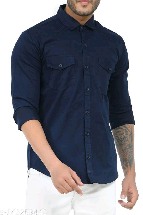 Uc United Club Double Pocket Shirt For MenName: Uc United Club Double Pocket Shirt For MenFabric: CottonSleeve Length: Long SleevesPattern: SolidNet Quantity (N): 1Sizes:M (Chest Size: 40 in, Length Size: 26.5 in) L (Chest Size: 42 in, Length Size: 27 in) XL (Chest Size: 44 in, Length Size: 27.5 in) A branded cotton casual double pocket shirt for men by Uc United Club is made with 