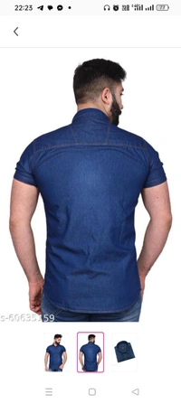Men Casual ShirtName: Men Casual ShirtFabric: DenimSleeve Length: Short SleevesPattern: SolidNet Quantity (N):1  MMen Casual ShirtName: Men Casual ShirtFabric: DenimSleeve Length: Short SleevesPattern: SolidNet Quantity (N): 1Sizes:S, M (Chest Size: 40 in, Length Size: 29 in) L (Chest Size: 42 in, Length Size: 30 in) XL (Chest Size: 44 in, Length Size: 31 in) XXL (Chest Size: 48 in