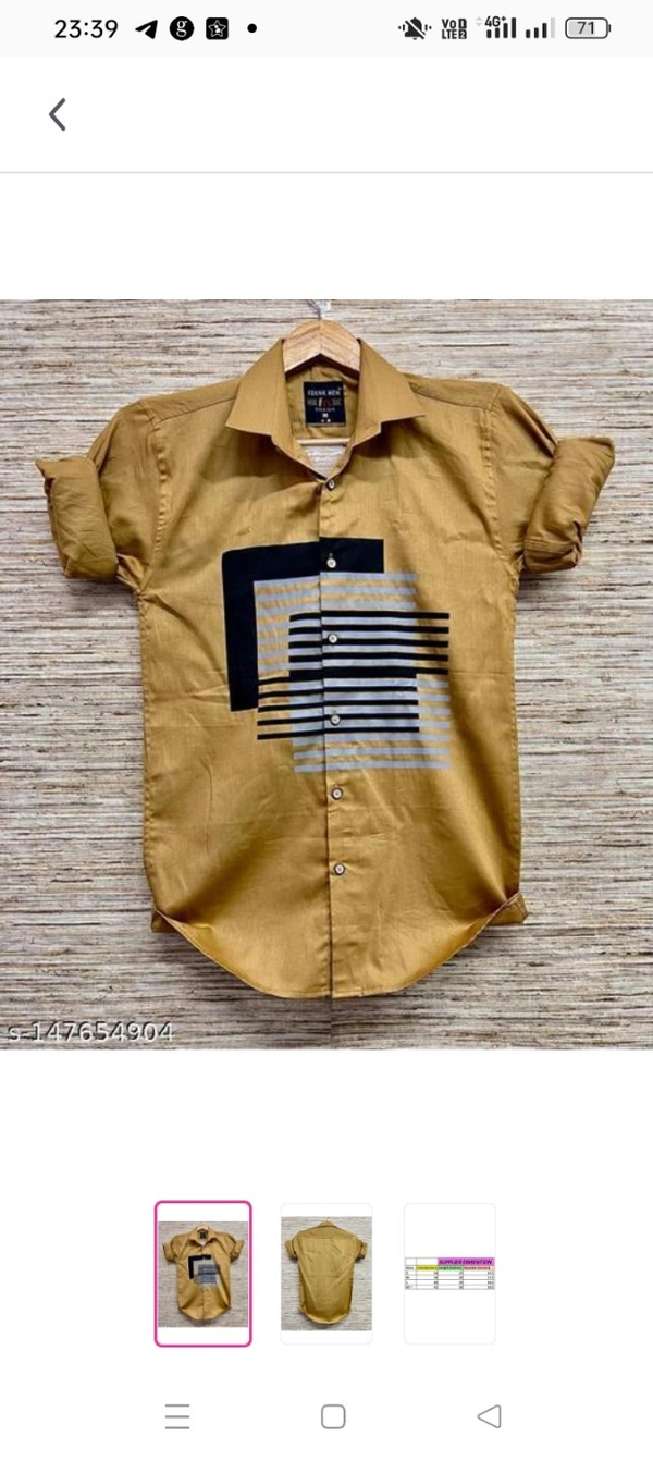 Frankmen Men's Designer Cotton Casual ShirtName: Frankmen Men's Designer Cotton Casual ShirtFabric: CottonSleeve Length: Long SleevesPattern: StripedNet Quantity (N): 1Sizes:S (Chest Size: 34 in, Length Size: 26.5 in) M (Chest Size: 38 in, Length Size: 28 in) L (Chest Size: 40 in, Length Size: 29 in) XL (Chest Size: 42 in, Length Size: 30 in) Gorgeous Plain Designer Casual Shirt Fo