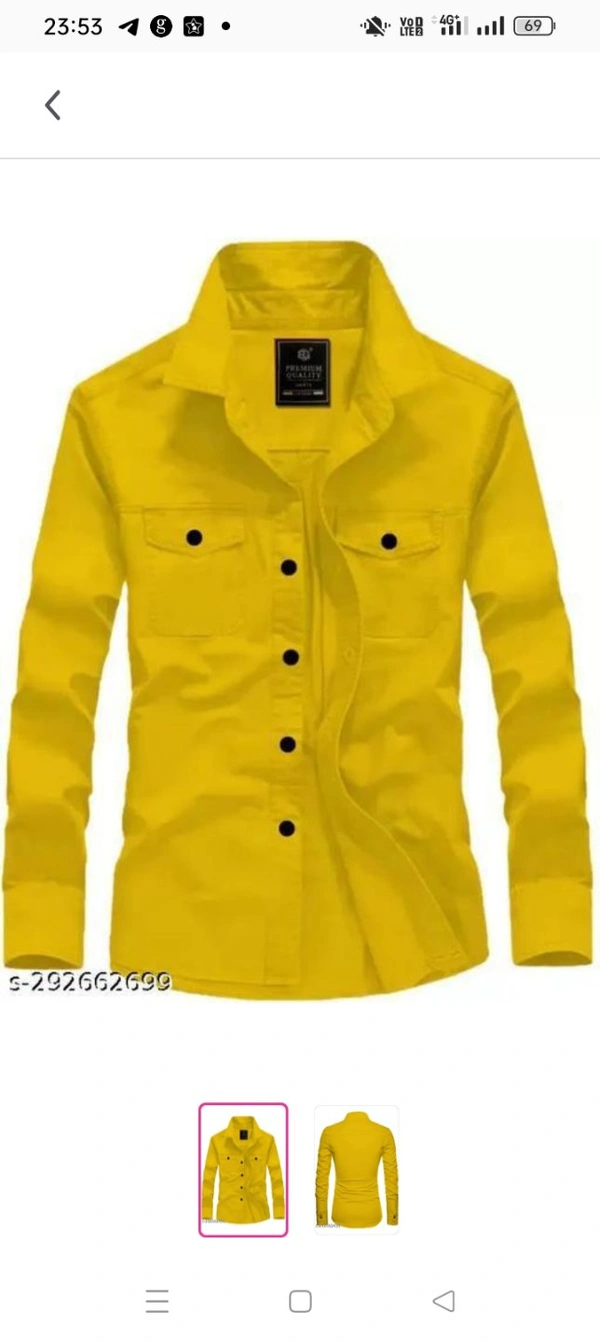 Men Regular Fit Solid Casual ShirtName: Men Regular Fit Solid Casual ShirtFabric: Cotton BlendSleeve Length: Long SleevesPattern: SolidNet Quantity (N): 1Sizes:M (Chest Size: 40 in, Length Size: 28.5 in) L (Chest Size: 42 in, Length Size: 29 in) XL (Chest Size: 44 in, Length Size: 30 in) This Formal shirt that is a must-have in your closet. Classily designed with a button down coll
