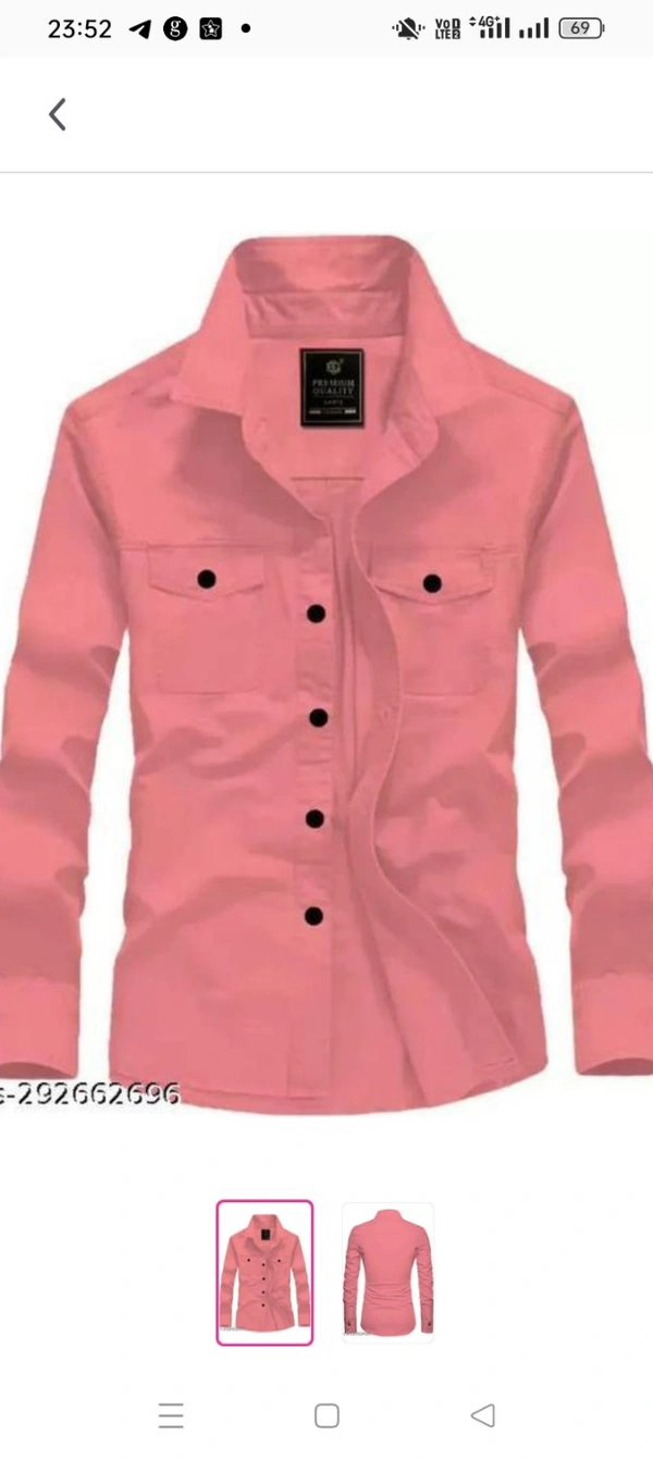 Men Regular Fit Solid Casual ShirtName: Men Regular Fit Solid Casual ShirtFabric: Cotton BlendSleeve Length: Long SleevesPattern: SolidNet Quantity (N): 1Sizes:M (Chest Size: 40 in, Length Size: 28.5 in) L (Chest Size: 42 in, Length Size: 29 in) XL (Chest Size: 44 in, Length Size: 30 in) This Formal shirt that is a must-have in your closet. Classily designed with a button down coll