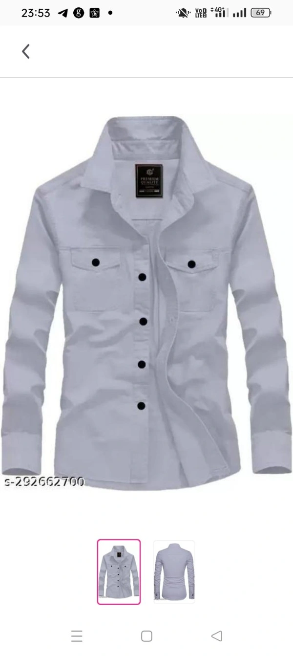 Men Regular Fit Solid Casual ShirtName: Men Regular Fit Solid Casual ShirtFabric: Cotton BlendSleeve Length: Long SleevesPattern: SolidNet Quantity (N): 1Sizes:M (Chest Size: 40 in, Length Size: 28.5 in) L (Chest Size: 42 in, Length Size: 29 in) XL (Chest Size: 44 in, Length Size: 30 in) This Formal shirt that is a must-have in your closet. Classily designed with a button down coll