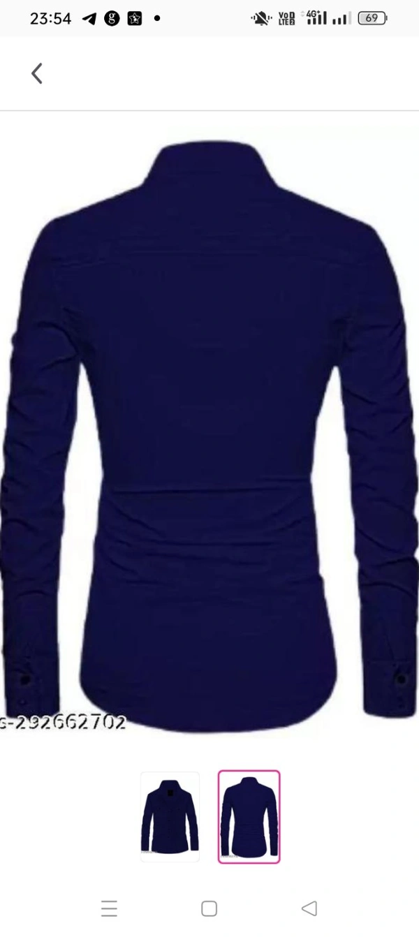 Men Regular Fit Solid Casual ShirtName: Men Regular Fit Solid Casual ShirtFabric: Cotton BlendSleeve Length: Long SleevesPattern: SolidNet Quantity (N): 1Sizes:M (Chest Size: 40 in, Length Size: 28.5 in) L (Chest Size: 42 in, Length Size: 29 in) XL (Chest Size: 44 in, Length Size: 30 in) This Formal shirt that is a must-have in your closet. Classily designed with a button down coll