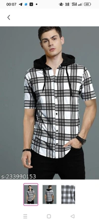 LEWEL Men's Checkered Casual Knitted Half Sleeve Hooded ShirtName: LEWEL Men's Checkered Casual Knitted Half Sleeve Hooded ShirtFabric: Cotton BlendSleeve Length: Short SleevesPattern: CheckedNet Quantity (N): 1Sizes:S, M, L, XLStep up your Style Quotient by wearing this Casual Shirt from LEWEL. Team it up with your favourite pair of jeans, denim shorts and sneakers when you head o