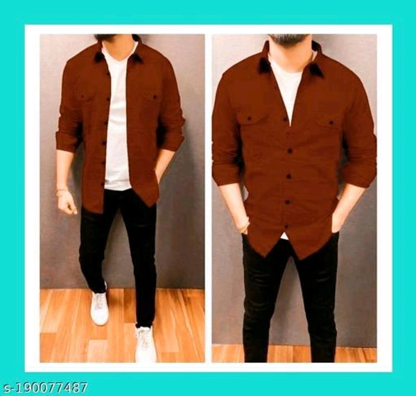 Catalog Name:*Trendy Modern Men Shirts*Fabric: CottonSleeve Length: Long SleevesPattern: SolidNet Quantity (N): 1Sizes:M (Chest Size: 38 in) L (Chest Size: 40 in) XL (Chest Size: 42 in) Dispatch: 2 Days*Proof of Safe Delivery