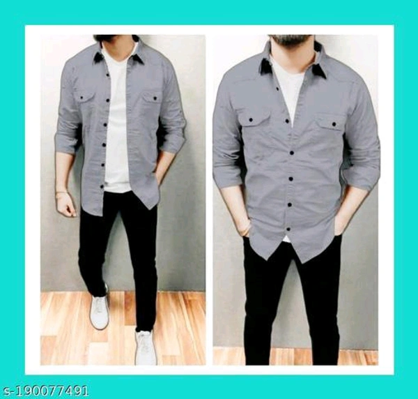 Catalog Name:*Trendy Modern Men Shirts*Fabric: CottonSleeve Length: Long SleevesPattern: SolidNet Quantity (N): 1Sizes:M (Chest Size: 38 in) L (Chest Size: 40 in) XL (Chest Size: 42 in) Dispatch: 2 Days*Proof of Safe Delivery