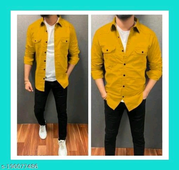 Catalog Name:*Trendy Modern Men Shirts*Fabric: CottonSleeve Length: Long SleevesPattern: SolidNet Quantity (N): 1Sizes:M (Chest Size: 38 in) L (Chest Size: 40 in) XL (Chest Size: 42 in) Dispatch: 2 Days*Proof of Safe Delivery