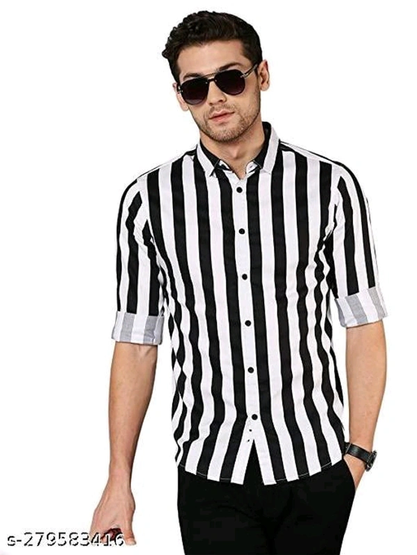 High Demand BLACK LINEFabric: LycraSleeve Length: Long SleevesPattern: PrintedNet Quantity (N): 1Sizes:M (Chest Size: 40 in, Length Size: 28.5 in) L (Chest Size: 42 in, Length Size: 29 in) XL (Chest Size: 44 in, Length Size: 30 in) XXL (Chest Size: 46 in, Length Size: 30.5 in) Crafted in a pure lycra  fabric, this long-sleeved, regular-fit modern shirt offers superb comfort