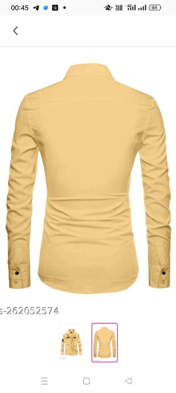 Men Regular Fit Solid Casual Double Pocket  ShirtName: Men Regular Fit Solid Casual Double Pocket  ShirtFabric: CottonSleeve Length: Long SleevesPattern: SolidNet Quantity (N): 1Sizes:M (Chest Size: 38 in, Length Size: 27.5 in) L (Chest Size: 40 in, Length Size: 28 in) XL (Chest Size: 42 in, Length Size: 28.5 in) XXL (Chest Size: 44 in, Length Size: 29 in) Radhekrishna present Prem