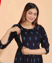 Women's Maternity Both Side Zip Printed Feeding WearName: Women's Maternity Both Side Zip Printed Feeding WearFabric: RayonSleeve Length: Three-Quarter SleevesStitch Type: Semi-StitchedFit/ Shape: AnarkaliPattern: PrintedCombo of: SingleWomen's Maternity Both Side Zip Printed Feeding WearSizes: M (Bust Size: 38 in, Top Length Size: 47 in, Waist Size: 36 in, Bottom Length Size: 47 i