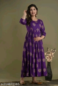  Maternity KurtisFabric: RayonSleeve Length: Three-Quarter SleevesStitch Type: StitchedFit/ Shape: MaternityPattern: PrintedCombo of: SingleSizes: M (Bust Size: 38 in, Top Length Size: 48 in, Waist Size: 32 in, Bottom Length Size: 48 in) L (Bust Size: 40 in, Top Length Size: 48 in, Waist Size: 34 in, Bottom Length Size: 48 in) XL (Bust Size: 42 in, Top Length Siz