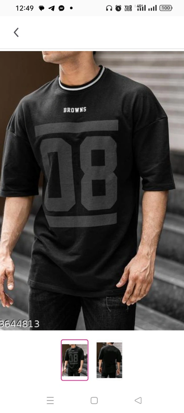 High Demand Brown Sky OFF Shoulder Loose Printed Tshirt for BoysFabric: Cotton BlendSleeve Length: Three-Quarter SleevesPattern: PrintedNet Quantity (N): 1 Sizes: S  M L Xxl XXL (C