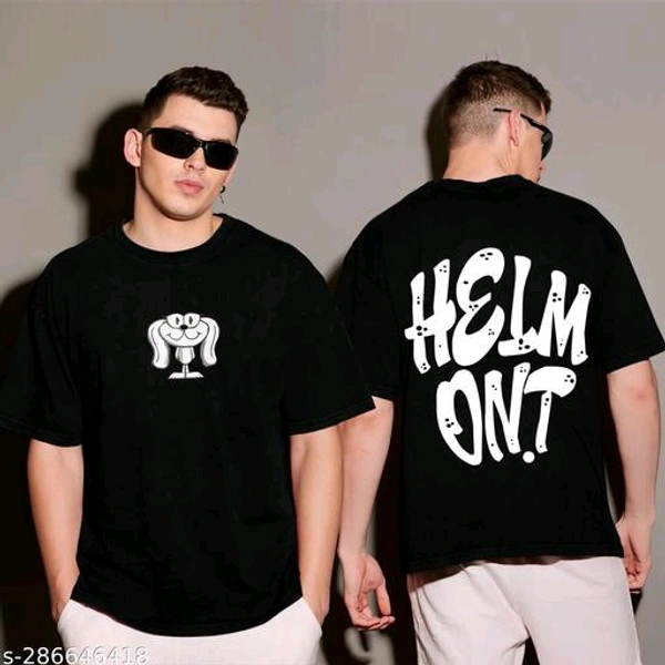 Helmont Men's Printed Round Black TshirtsFabric: Cotton BlendSleeve Length: Short SleevesPattern: PrintedNet Quantity (N): 1Sizes:S, M, L, XL, XXLCountry of Origin: India