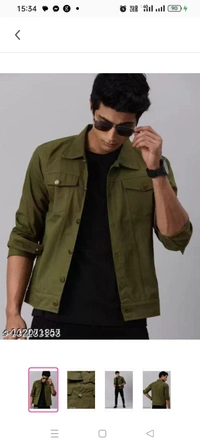 High Demand MENS JACKET  COLOR OLIVE GREEN  Fabric: Cotton BlendSleeve Length: Long SleevesPattern: SolidNet Quantity (N): 1Sizes:S (Length Size: 24 in) M (Length Size: 25 in) L (Length Size: 25 in) XL (Length Size: 26 in) Country of Origin: India