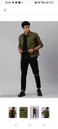High Demand MENS JACKET  COLOR OLIVE GREEN  Fabric: Cotton BlendSleeve Length: Long SleevesPattern: SolidNet Quantity (N): 1Sizes:S (Length Size: 24 in) M (Length Size: 25 in) L (Length Size: 25 in) XL (Length Size: 26 in) Country of Origin: India