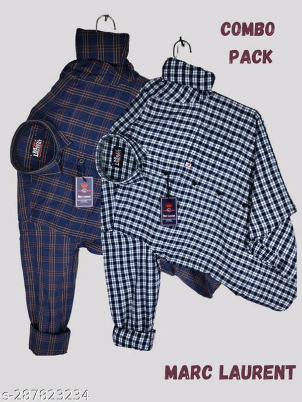 COMBO(Pack of 2) Men Check ShirtsName: COMBO(Pack of 2) Men Check ShirtsFabric: CottonSleeve Length: Long SleevesPattern: CheckedNet Quantity (1) -M L 42 Xl 44  XXL : 46 COMBO PACK OF 2 MEN'S SHIRTMens Check Shirt made with care 