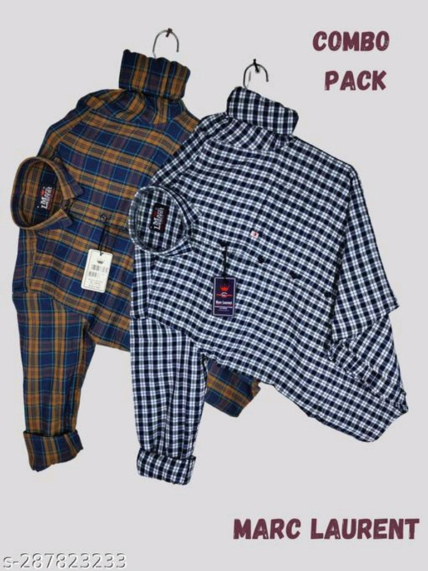 COMBO(Pack of 2) Men Check ShirtsName: COMBO(Pack of 2) Men Check ShirtsFabric: CottonSleeve Length: Long SleevesPattern: CheckedNet Quantity (1) -M L 42 Xl 44  XXL : 46 COMBO PACK OF 2 MEN'S SHIRTMens Check Shirt made with care 