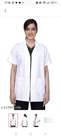  LATHIYA LAB COAT WHITE halfSizes: XS  S M  L  XL  XXL XXL