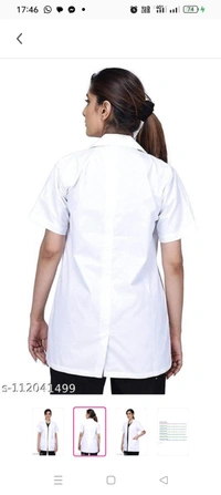  LATHIYA LAB COAT WHITE halfSizes: XS  S M  L  XL  XXL XXL