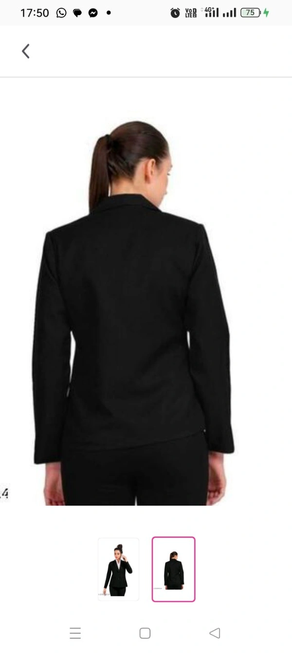  Women's Formal Blazer, Casual Blazer , Girl's Stylish Blazer Fabric: Cotton BlendSleeve Length: Long SleevesPattern: SolidNet Quantity (N): 1Sizes: S M L XL XXL