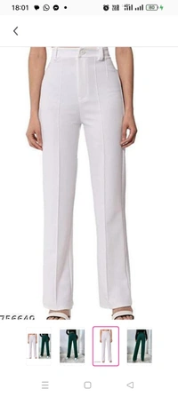 White&Green Trouser Pant Combo Name: White&Green Trouser Pant Combo Fabric: Cotton BlendPattern: SolidNet Quantity (N): 2- Size: 26 28 30 32 34 simplicity straight leg pants for women.Tre