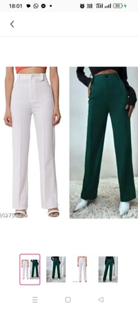 White&Green Trouser Pant Combo Name: White&Green Trouser Pant Combo Fabric: Cotton BlendPattern: SolidNet Quantity (N): 2- Size: 26 28 30 32 34 simplicity straight leg pants for women.Tre