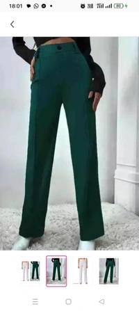 White&Green Trouser Pant Combo Name: White&Green Trouser Pant Combo Fabric: Cotton BlendPattern: SolidNet Quantity (N): 2- Size: 26 28 30 32 34 simplicity straight leg pants for women.Tre