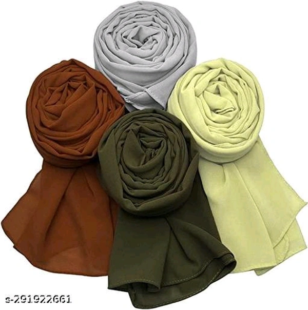 High Demand ICW Women Soft Chiffon Georgette Scarves Shawl Stoles Long Scarf Wrap head ScarvesFabric: GeorgettePattern: SolidNet Quantity (N): 6Care Instructions: Machine Washweightless georgette fabric 100 % pure soft feel itSIZE (L X B ) 180 X 75 CMSizes: Free Size (Length Size: 3 m) Country of Origin: Indi