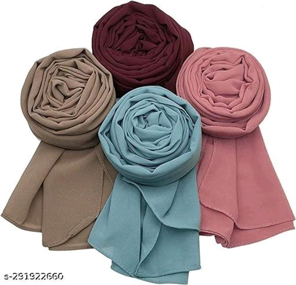 High Demand ICW Women Soft Chiffon Georgette Scarves Shawl Stoles Long Scarf Wrap head ScarvesFabric: GeorgettePattern: SolidNet Quantity (N): 6Care Instructions: Machine Washweightless georgette fabric 100 % pure soft feel itSIZE (L X B ) 180 X 75 CMSizes: Free Size (Length Size: 3 m) Country of Origin: Indi