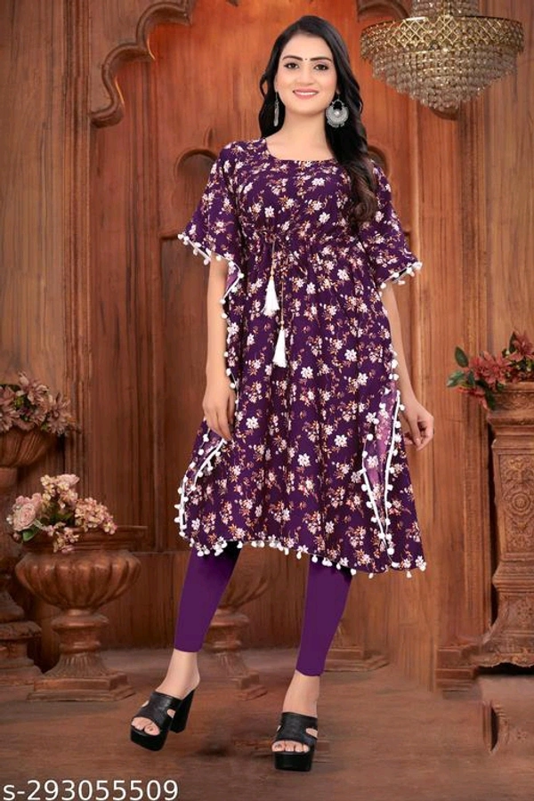Stylish Crepe Printed women Kaftan TopName: Stylish Crepe Printed women Kaftan TopFabric: CrepeSleeve Length: Short SleevesPattern: PrintedCombo of: SingleSizes: S  M  L  XL  XXL  XXXL (Bust Size: 