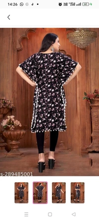 Stylish Crepe Printed Peach women Kaftan TopName: Stylish Crepe Printed Peach women Kaftan TopFabric: CrepeSleeve Length: Short SleevesPattern: PrintedCombo of: SingleSizes: : S  M L  XL  XXL  XXXL 