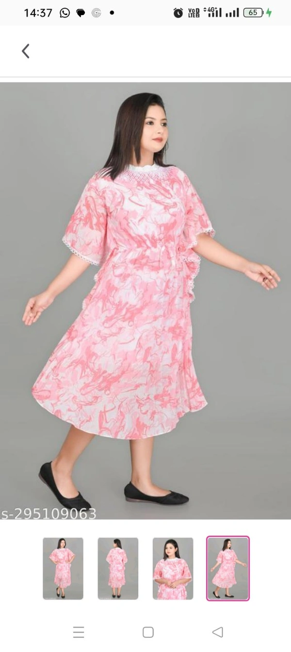 Aagyeyi Refined KurtisName: Aagyeyi Refined KurtisFabric: GeorgetteSleeve Length: Three-Quarter SleevesPattern Printed: Size: -L X XXL Country of Origin: India