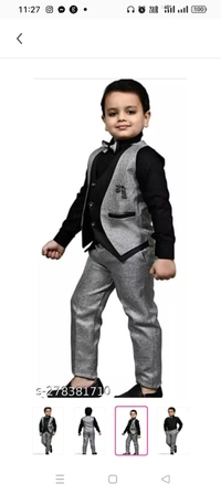 High Demand PG Kids Boys Stylish 3 Piece Suite SetTop Fabric: Cotton BlendBottom Fabric: Cotton BlendSleeve Length: Long SleevesTop Pattern: SolidBottom Pattern: SolidNet Quantity (N): SingleAdd-Ons: Bow TieSizes:2-3 Years (Bottom Length Size: 21 in) 3-4 Years (Bottom Length Size: 23.5 in) 4-5 Years (Bottom Length Size: 26 in) 5-6 Years (Bottom Length 