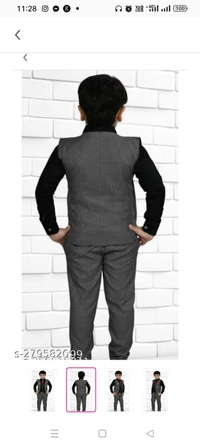 High Demand Kids Boys Trending Stylish 3 Piece SuiteTop Fabric: Cotton BlendBottom Fabric: Cotton BlendSleeve Length: Long SleevesTop Pattern: Self DesignBottom Pattern: Self DesignNet Quantity (N): SingleSizes:2-3 Years (Bottom Length Size: 21 in) 3-4 Years (Bottom Length Size: 23.5 in) 4-5 Years (Bottom Length Size: 26 in) 5-6 Years (Bottom Length 