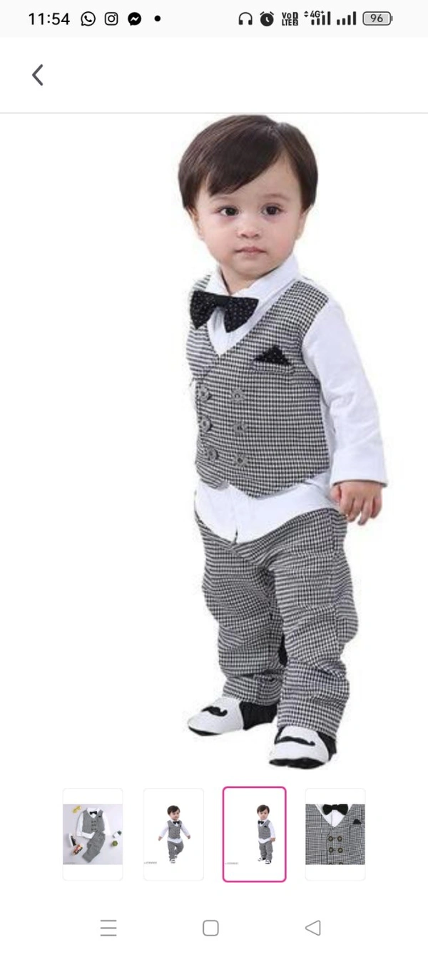 High Demand Baby Boys & Baby Girls Party(Festive) Shirt Pant, Bow Tie Top Fabric: Cotton BlendBottom Fabric: Cotton BlendSleeve Length: Long SleevesTop Pattern: CheckedBottom Pattern: CheckedNet Quantity (N): SingleAdd-Ons: Bow TieSizes:0-6 Months (Top Chest Size: 19.5 in, Bottom Waist Size: 12 in) 6-9 Months (Top Chest Size: 19.5 i