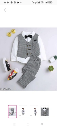 High Demand Baby Boys & Baby Girls Party(Festive) Shirt Pant, Bow Tie Top Fabric: Cotton BlendBottom Fabric: Cotton BlendSleeve Length: Long SleevesTop Pattern: CheckedBottom Pattern: CheckedNet Quantity (N): SingleAdd-Ons: Bow TieSizes:0-6 Months (Top Chest Size: 19.5 in, Bottom Waist Size: 12 in) 6-9 Months (Top Chest Size: 19.5 i