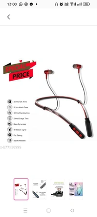 B11 Wireless Neckband Bluetooth Earphone Headset Earbud Portable Headphone Handsfree Sports Running Sweatproof Compatible for All Smartphones (Multicolour)Name: B11 Wireless Neckband Bluetooth Earphone Headset Earbud Portable Headphone Handsfree Sports Running Sweatproof Compatible for All Smartphones (Multicolour)Battery Charge Time: 1 HourBluetooth Range: 40mBluetooth Version: 5.