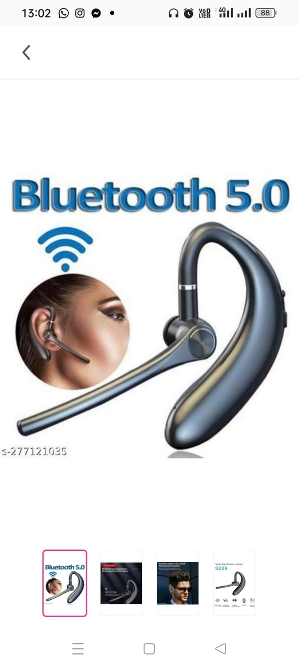 Wireless Headset S209 Bluetooth Mic v5.0 Ear Clip18 Hours of Calling with 1 Hour Charge for Calling, Music Sports Earbuds Single Ear Headphone 360-degree Rotator for All SmartphonesName: Wireless Headset S209 Bluetooth Mic v5.0 Ear Clip18 Hours of Calling with 1 Hour Charge for Calling, Music Sports Earbuds Single Ear Headphone 360-degree Rotator for All SmartphonesBattery Charge T