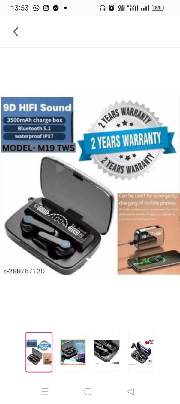 Earbuds M19 wireless bluetooth earbuds and earpods V5.1 Bluetooth earbuds true wireless stereo HIFI ultra small bass full buds fast charging 2200MAH power bank with micro USB (Black pack of 1)Name: Earbuds M19 wireless bluetooth earbuds and earpods V5.1 Bluetooth earbuds true wireless stereo HIFI ultra small bass full buds fast charging 2200MAH power bank with micro USB (Black pack