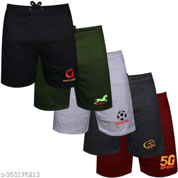 SASHWI cotton shorts - Pack of 5Fabric: CottonPattern: PrintedNet Quantity (N): 5COMFORT SHORTS FOR YOUR LITTLE ONESSizes: 2-3 Years, 3-4 Years, 4-5 Years, 5-6 Years, 6-7 Years, 7-8 Years, 8-9 Years, 9-10 Years, 10-11 Years, 11-12 Years, 12-13 Years, 13-14 Years, 14-15 Years, 15-16 YearsCountry of Origin: India