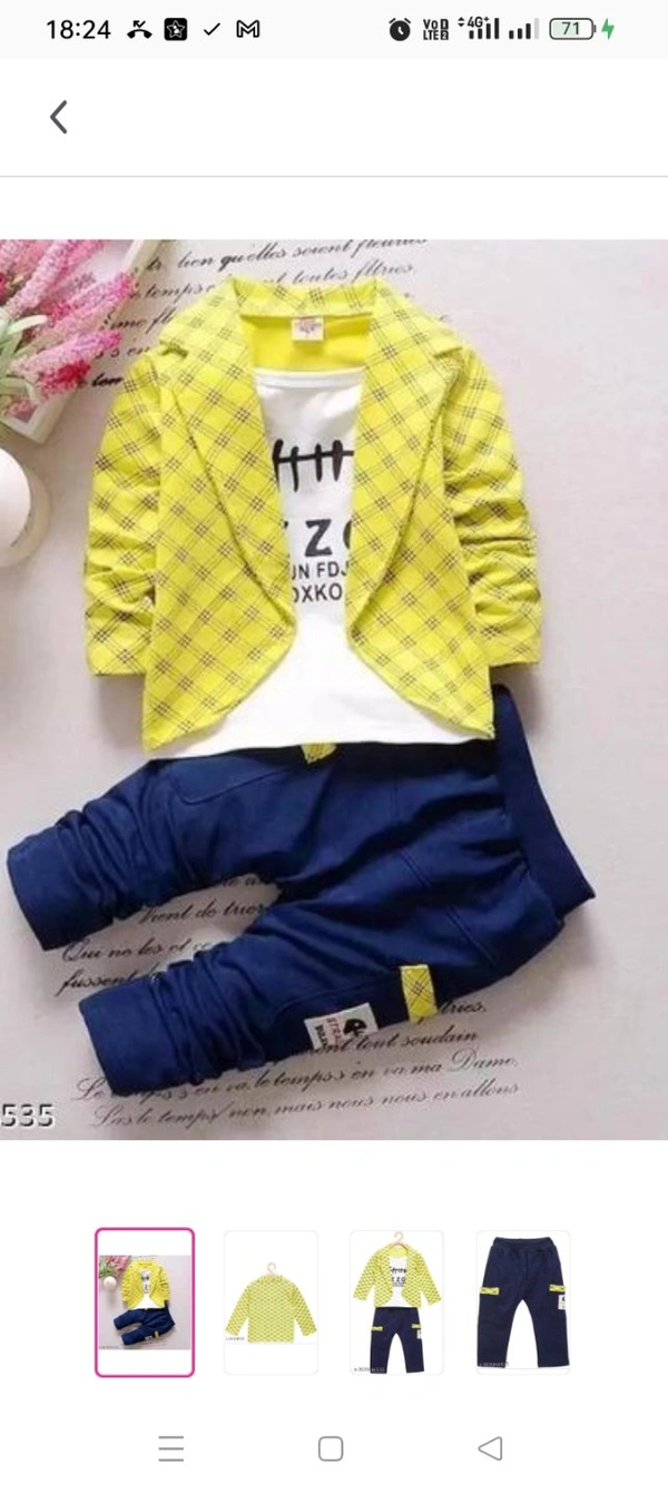 Stinity Boys and Girl Jacket with attached T-shirt and Pant Clothing Set for Girls wear and Boys wearTop Fabric: HosieryBottom Fabric: HosierySleeve Length: Long SleevesTop Pattern: PrintedBottom Pattern: SolidNet Quantity (N): SingleAdd-Ons: No Add OnsSizes:6-9 Months, 6-12 Mon