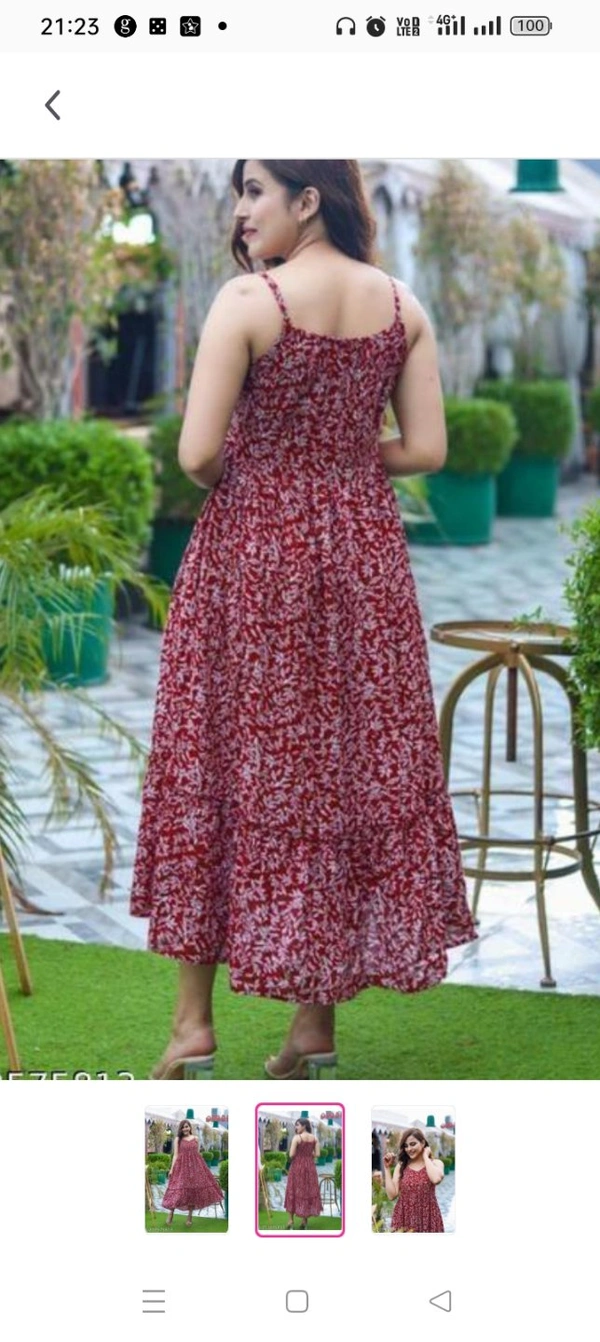  RADHA RANI CRE # TRENDY WOMENS DRESSESFabric: Viscose RayonSleeve Length: SleevelessPattern: PrintedNet Quantity (N): 1Sizes:S M  L XL  XXL  Original :India 