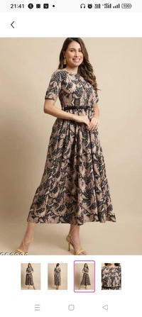 Women's Black Printed Knee-Length Dress With Belt (Gown-103)Name: Women's Black Printed Knee-Length Dress With Belt (Gown-103)Fabric: RayonSleeve Length: Short SleevesPattern: PrintedNet Quantity (N):1  Size :S M L XL  XXL 