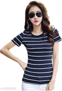 Classy Glamorous Women Tshirts Fabric: CottonSleeve Length: Short SleevesPattern: PrintedNet Quantity (N): 1Sizes:XS, S, M, L, XL, XXLCountry of Origin: India