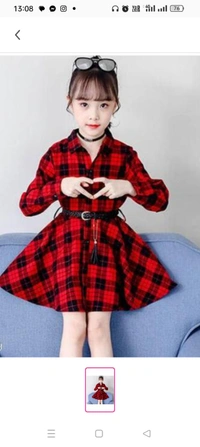 Cute Comfy Girls Frocks & DressesFabric: CottonSleeve Length: Long SleevesPattern: CheckedNet Quantity (N): SingleSizes:6-7 Years, 7-8 Years, 8-9 Years, 9-10 YearsWe want your child to look cute.This dress can be dressed up without having to worry about piano recitals, weddings, banquets, etc. It can also be used as a gift for a child's birthday